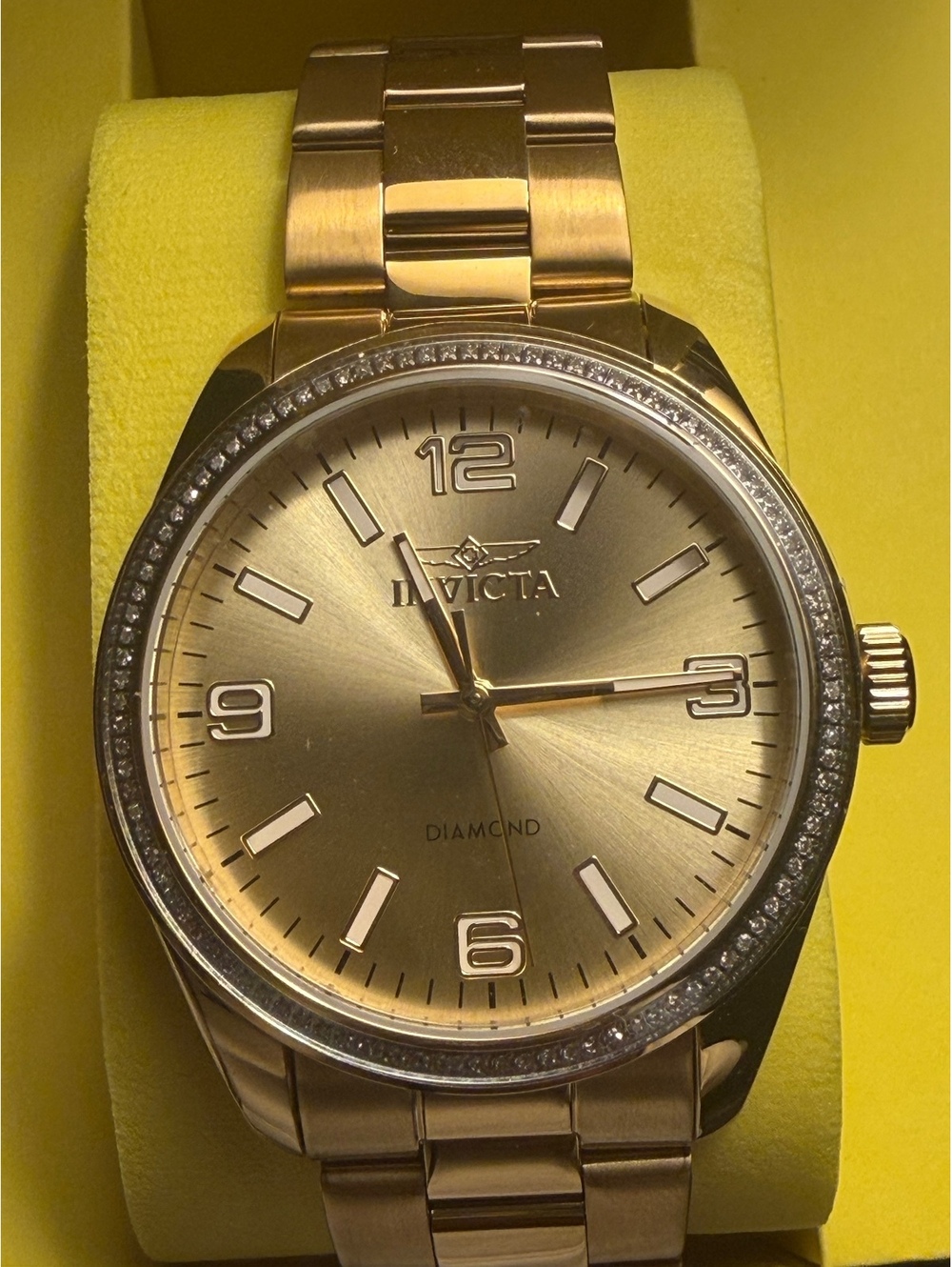 INVICTA ELITE DIAMOND WATCH- 0.37 CARATS 43mm -gold color $799